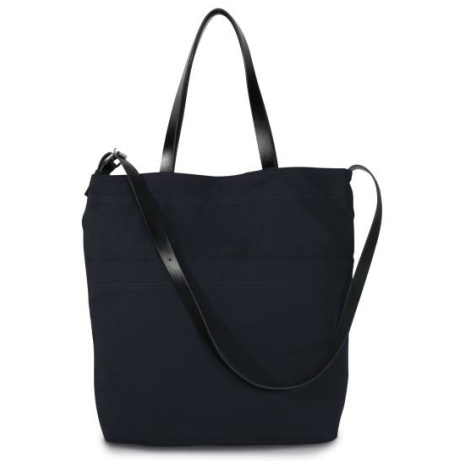 Handtas met lederen schouderriem