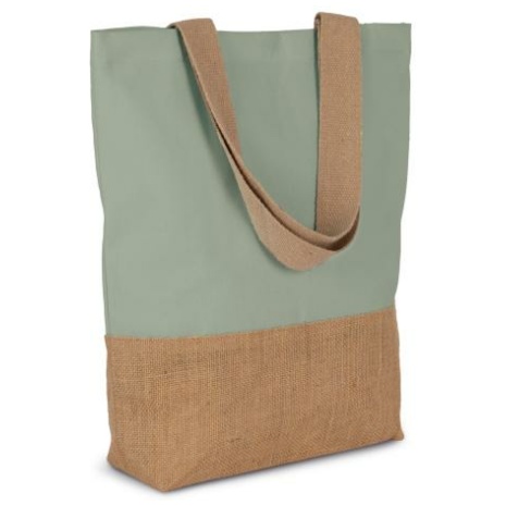 Shopper van katoen en verlijmde jutedraad