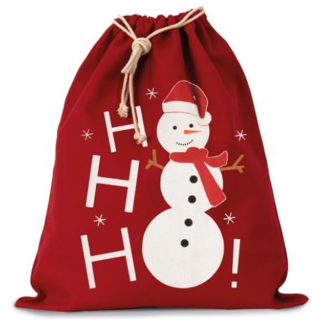 Katoenen koordjestas met sneeuwmanmotief