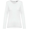 Supima® dames-T-shirt V-hals lange mouwen