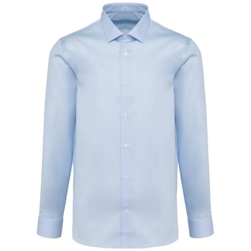 Herenoverhemd in popeline met lange mouwen