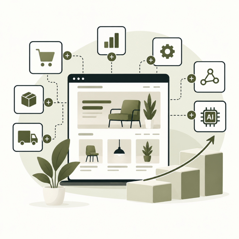 Modulair webshop-dashboard met AI-integraties